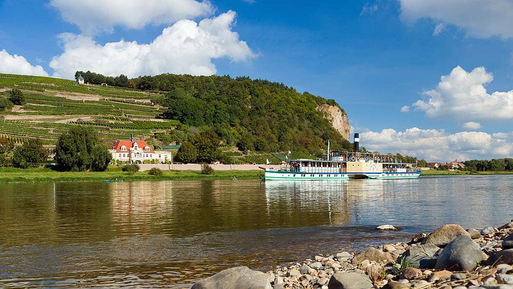 Radebeul met stoomschip Elba Saechsische_Weinstrasse-Familievakanties.nl